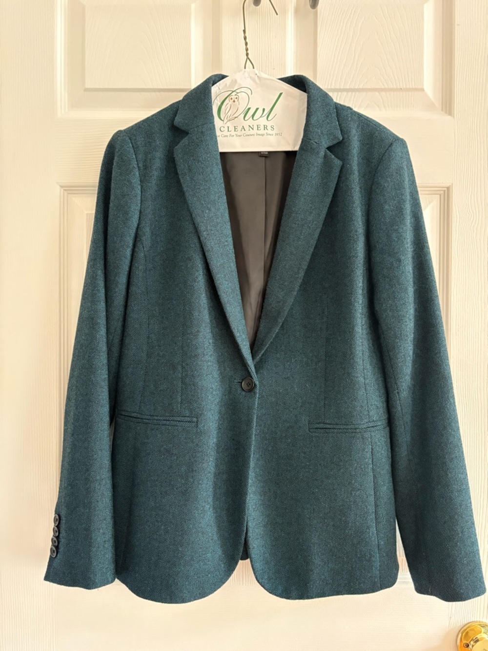 Banana Republic dark teal wool tweed blazer